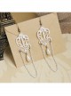 Vintage Baroque Bride Fashion White Lace Artificial Pearl Tassel Long Female Earrings