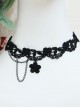 Gothic Fashion Retro Simple Black Tassel Flowers Lace Female Choker