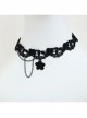 Gothic Fashion Retro Simple Black Tassel Flowers Lace Female Choker