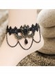 Gothic Rococo Palace Retro Fashion Handmade Black Lace Tassel Drop Pearl Female Anklet