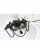 Gothic Rococo Palace Retro Fashion Handmade Black Lace Tassel Drop Pearl Female Anklet