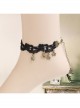 Gothic Fashion Retro Simple Star Black Lace Female Anklet
