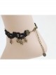 Gothic Fashion Retro Simple Star Black Lace Female Anklet