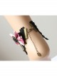 Handmade Fashion Cute Female Retro Love Black Lace Flower Purple Bow Love Female Anklet