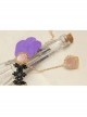 Fashion Retro Purple Petals Black Lace Female Bracelet With Ring One Chain