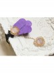 Fashion Retro Purple Petals Black Lace Female Bracelet With Ring One Chain