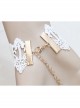 Palace Retro Fashion Handmade Purple Bow Flower White Lace Female Bracelet With Ring One Chain