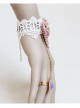 Palace Retro Fashion Handmade Purple Bow Flower White Lace Female Bracelet With Ring One Chain