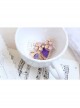 Palace Retro Fashion Handmade Purple Bow Flower White Lace Female Bracelet With Ring One Chain