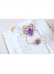 Palace Retro Fashion Handmade Purple Bow Flower White Lace Female Bracelet With Ring One Chain