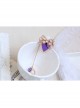 Palace Retro Fashion Handmade Purple Bow Flower White Lace Female Bracelet With Ring One Chain