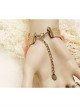 Travel Retro Fashion Bow Pink Rose Flower Hemp Rope Female Bracelet With Ring One Chain