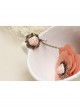 Travel Retro Fashion Bow Pink Rose Flower Hemp Rope Female Bracelet With Ring One Chain