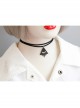 Gothic Fashion Black Butterfly Rose Flower Gemstone Retro Palace Lace Female Choker