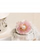 Fashion Pink Flower White Artificial Pearl Crystal Princess Lace Bracelet With Ring One Chain