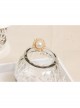 Fashion Pink Flower White Artificial Pearl Crystal Princess Lace Bracelet With Ring One Chain