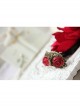 Bride Bridesmaid Retro Fashion Exaggerated Red Rose Flower Female Bracelet With Ring One Chain