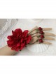 Bride Bridesmaid Retro Fashion Exaggerated Red Rose Flower Female Bracelet With Ring One Chain