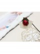 Bride Bridesmaid Retro Fashion Exaggerated Red Rose Flower Female Bracelet With Ring One Chain