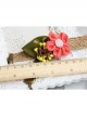 Fashion Bird Pink Rose Flower Green Leaf Retro Creative Female Bracelet With Ring One Chain