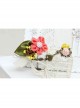 Fashion Bird Pink Rose Flower Green Leaf Retro Creative Female Bracelet With Ring One Chain