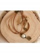 Casual Brown Velvet Rope Pearl Four-Leaf Clover Female Fashion Retro Straw Rope Anklet