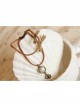 Casual Brown Velvet Rope Pearl Four-Leaf Clover Female Fashion Retro Straw Rope Anklet