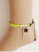 Fashion Retro Personality Yellow Braided Rope Spider Female Anklet