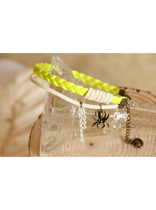 Fashion Retro Personality Yellow Braided Rope Spider Female Anklet