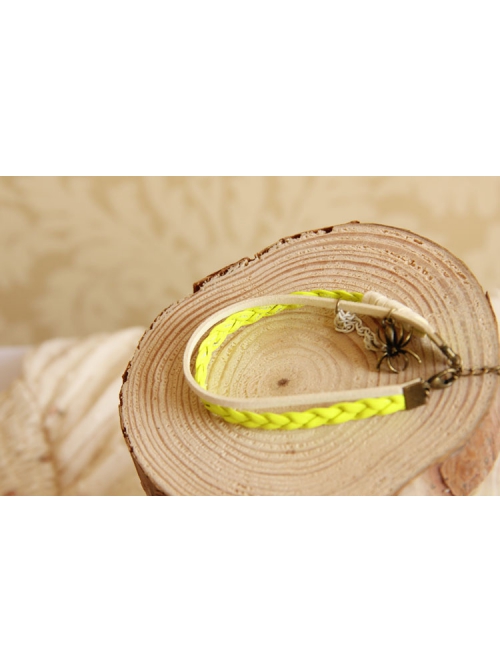 Fashion Retro Personality Yellow Braided Rope Spider Female Anklet
