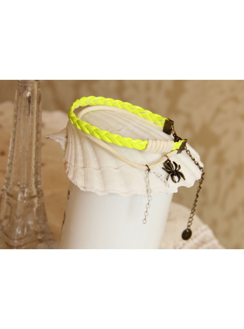Fashion Retro Personality Yellow Braided Rope Spider Female Anklet