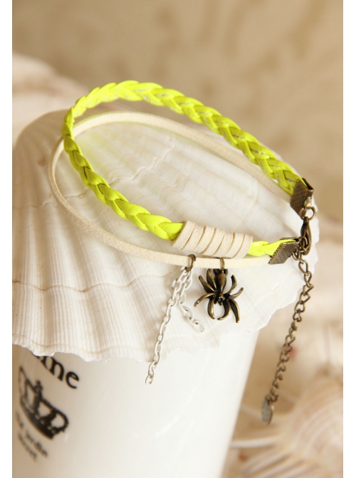 Fashion Retro Personality Yellow Braided Rope Spider Female Anklet