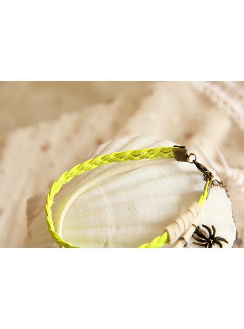 Fashion Retro Personality Yellow Braided Rope Spider Female Anklet
