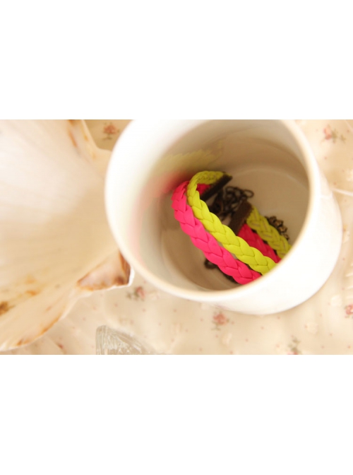 Fashion Retro Personality Fluorescent Color Rose Red Braided Rope Spider Female Anklet