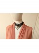 Exaggerated Female Fashion Gothic Retro Exaggerated Black Lace Flower Gemstone Drop Diamond Choker