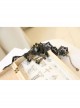 Exaggerated Female Fashion Gothic Retro Exaggerated Black Lace Flower Gemstone Drop Diamond Choker