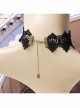 Exaggerated Female Fashion Gothic Retro Exaggerated Black Lace Flower Gemstone Drop Diamond Choker