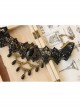 Exaggerated Female Fashion Gothic Retro Exaggerated Black Lace Flower Gemstone Drop Diamond Choker