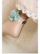 Retro Handmade Fashion Exaggerated Bride Blue Flowers Female White Lace Anklet