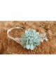 Retro Handmade Fashion Exaggerated Bride Blue Flowers Female White Lace Anklet
