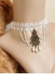 Bride Wedding Fashion Baroque White Retro Lace Pearl Tassel Female Choker