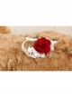 Fashion White Red Rose Flower Bride Retro Gothic White Lace Female Anklet