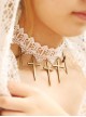 Bride Marry Cross Wedding Dress Retro Fashion Female White Lace Necklace