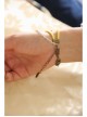 Casual Retro Punk Fashion Bronze Flower Pink Gemstone Female Bracelet