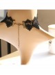 Fashion Gothic Black Lace Flower Cross Drop Pearl Female Retro Choker