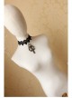 Fashion Gothic Black Lace Flower Cross Drop Pearl Female Retro Choker