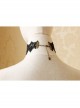 Retro Fashion Gothic Black Lace Purple Rose Flower Cross Female Choker
