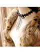 Gothic Retro Fashion Black Tassel Bow Rose Flower Lace Female Choker
