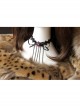 Gothic Retro Fashion Black Tassel Bow Rose Flower Lace Female Choker