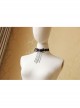 Gothic Retro Fashion Black Tassel Bow Rose Flower Lace Female Choker